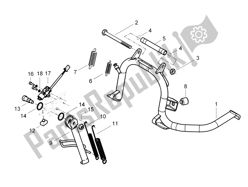 Todas las partes para Soporte / S de Piaggio BV 350 4T 4V IE E3 ABS USA 2015