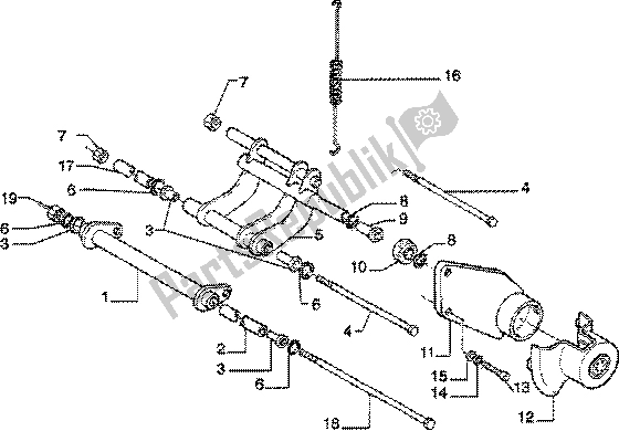 Toutes les pièces pour le Bras Oscillant du Piaggio Skipper 150 4T 2000