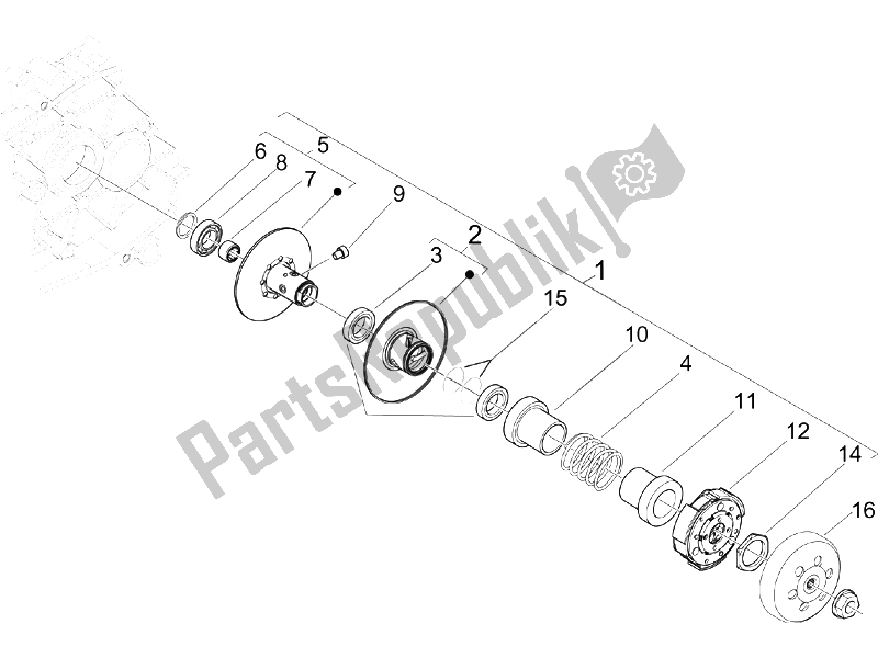 Tutte le parti per il Puleggia Condotta del Piaggio Liberty 50 4T Sport 2006