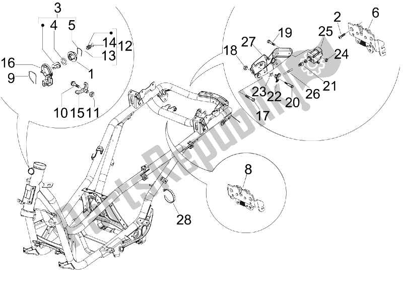 All parts for the Locks of the Piaggio X EVO 400 Euro 3 2007