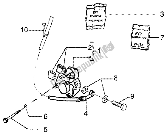 All parts for the Brake Caliper of the Piaggio Liberty 50 4T 2001