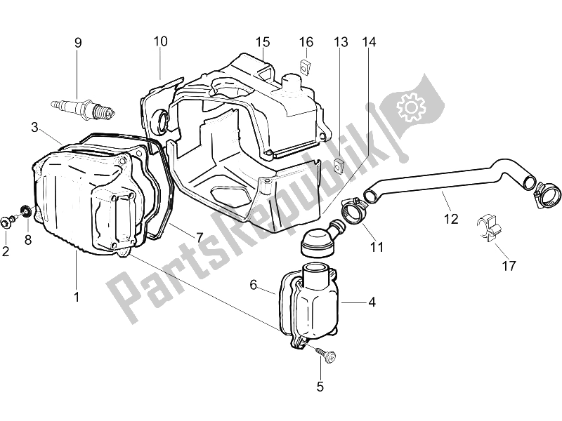 Todas las partes para Cubierta De Tapa De Cilindro de Piaggio FLY 150 4T 2006