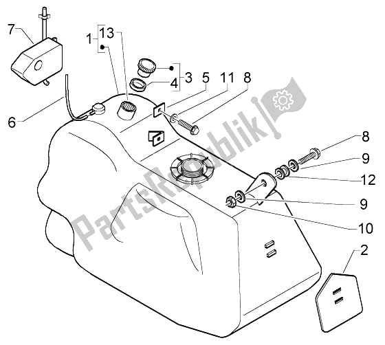 Wszystkie części do Zbiornik Paliwa Piaggio X9 500 Evolution ABS 2004