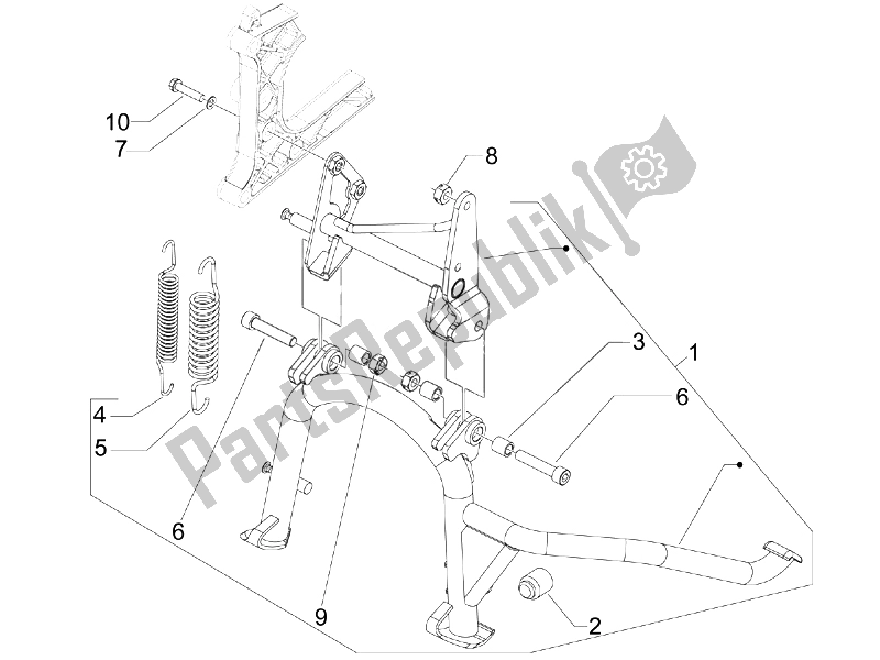 All parts for the Stand/s of the Piaggio MP3 400 IE 2007