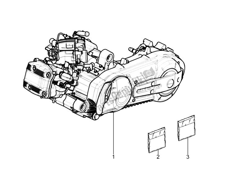 Toutes les pièces pour le Moteur, Assemblage du Piaggio MP3 500 Tourer USA 2010