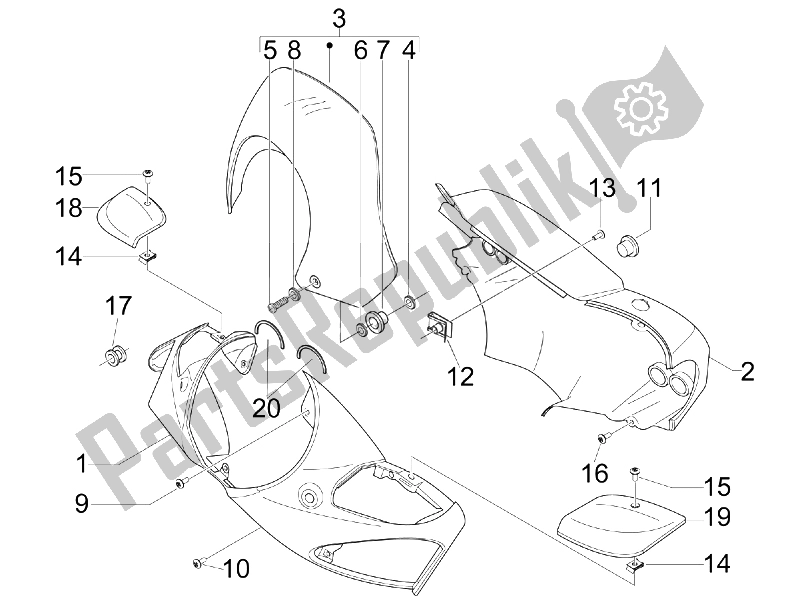 Toutes les pièces pour le Couvertures De Guidon du Piaggio BV 500 USA 2008