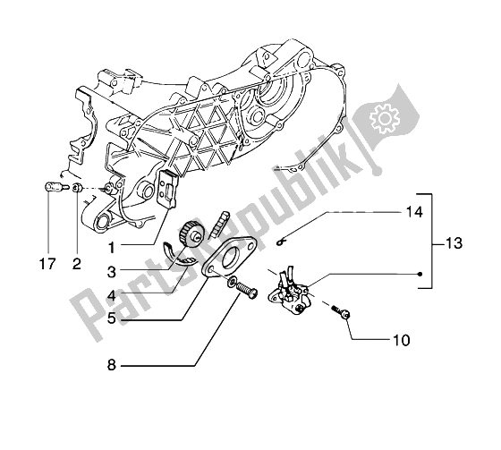 All parts for the Oil Pump of the Piaggio NRG Purejet 50 2003