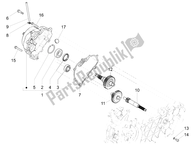 Toutes les pièces pour le Unité De Réduction du Piaggio Liberty 125 4T 3V IE E3 2014