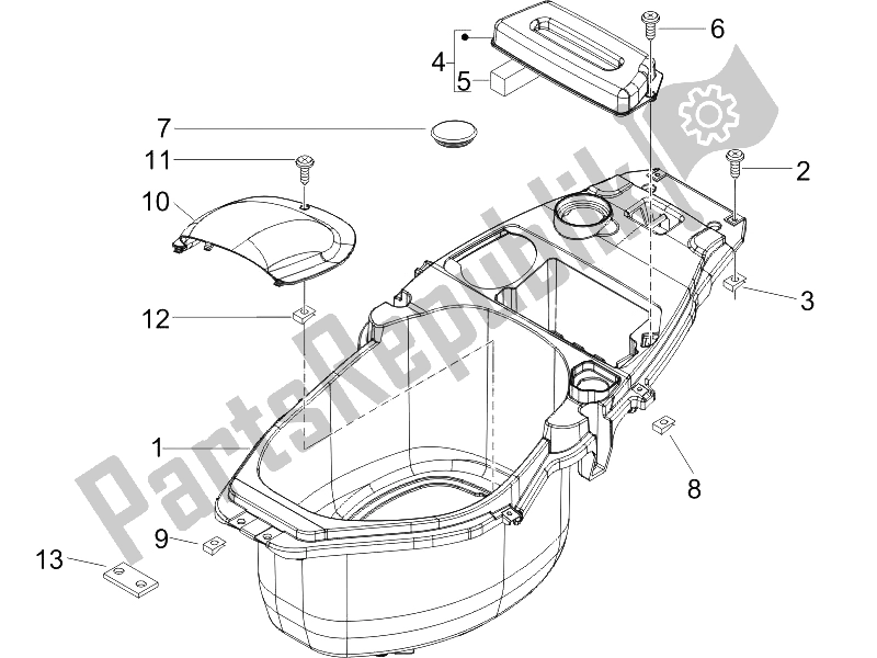 All parts for the Helmet Huosing - Undersaddle of the Piaggio ZIP 50 4T 2006