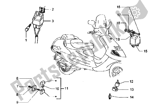 Tutte le parti per il Dispositivi Elettrici (2) del Piaggio Hexagon LXT 180 1998