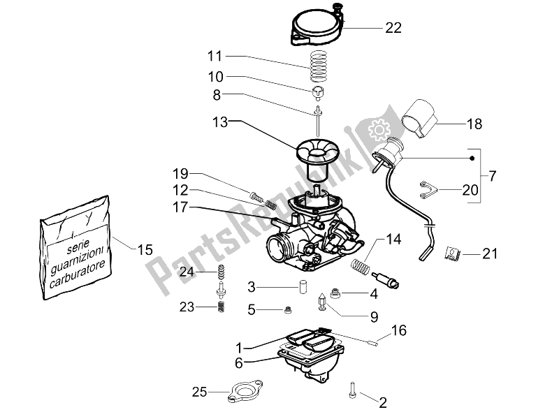 Toutes les pièces pour le Composants Du Carburateur du Piaggio ZIP 50 2006