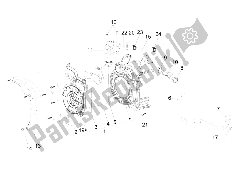 All parts for the Secondary Air Box of the Piaggio Liberty 150 4T E3 MOC 2009