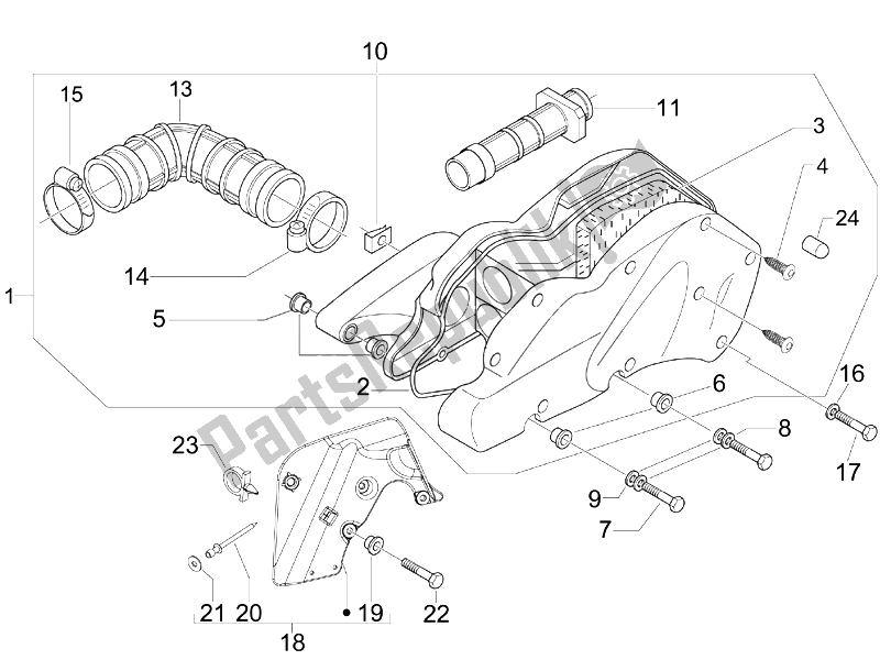 All parts for the Air Filter of the Piaggio Beverly 250 E3 2007