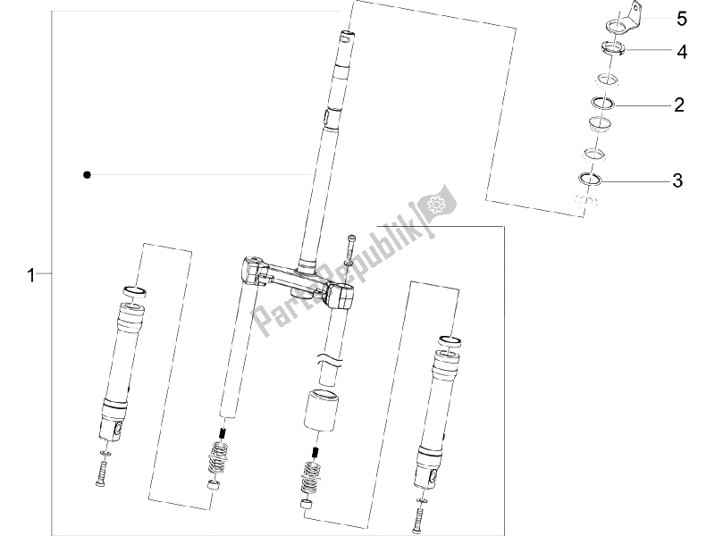 Toutes les pièces pour le Fourche / Tube De Direction - Palier De Direction du Piaggio ZIP 50 4T 25 KMH 2006