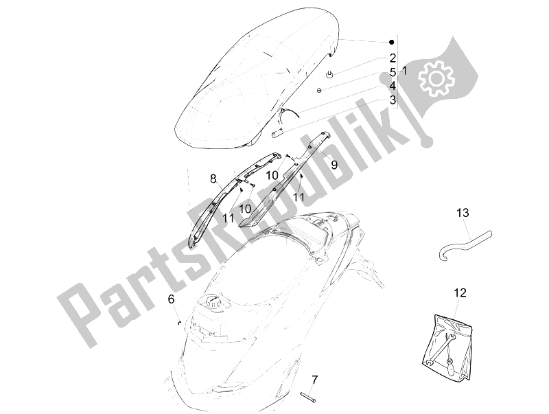 All parts for the Saddle/seats of the Piaggio Liberty 150 Iget 4T 3V IE ABS EU 2015