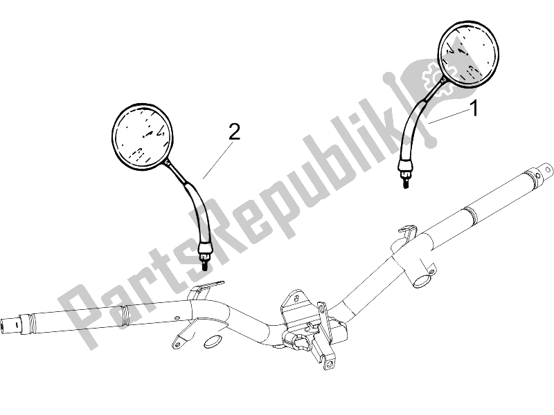 Toutes les pièces pour le Miroir (s) De Conduite du Piaggio Liberty 200 4T E3 2006