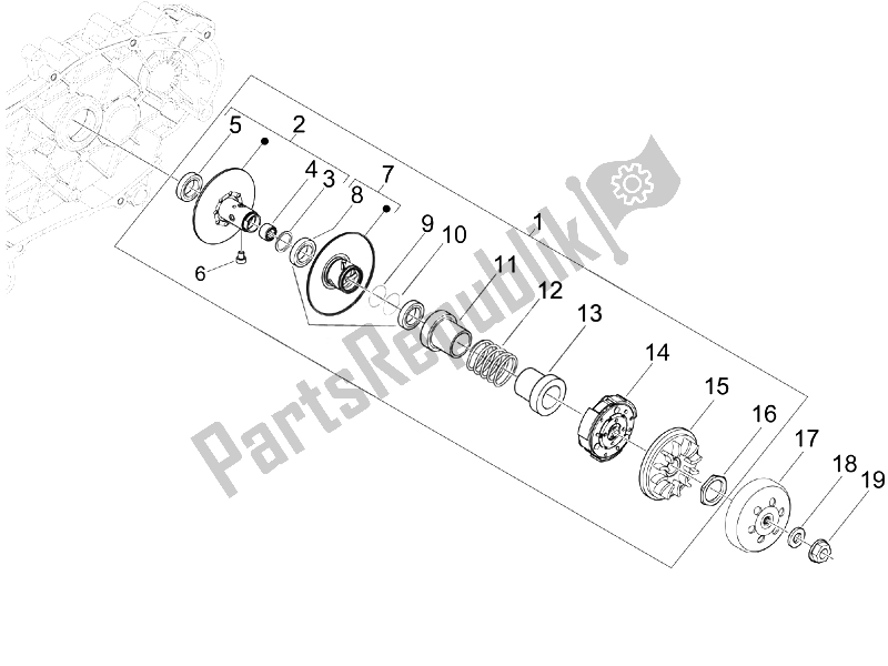 Toutes les pièces pour le Poulie Menée du Piaggio BV 250 USA 2007