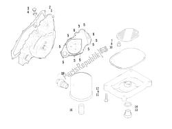 cubierta del volante magneto - filtro de aceite