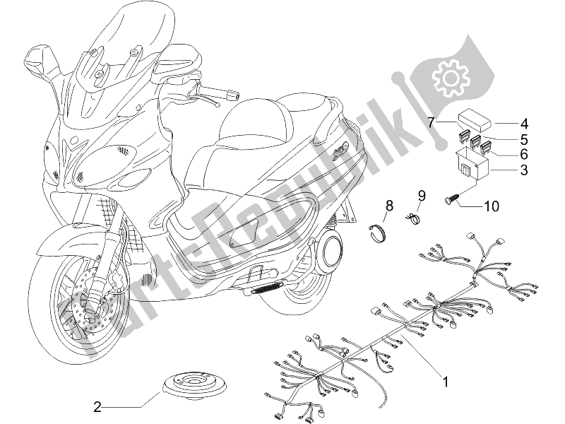 Todas las partes para Mazo De Cables Principal de Piaggio X9 125 Evolution Potenziato UK 2006