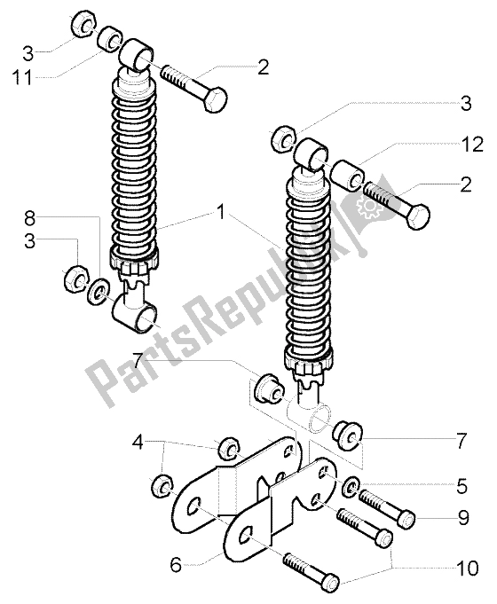 Tutte le parti per il Ammortizzatori del Piaggio X9 250 Evolution 2000