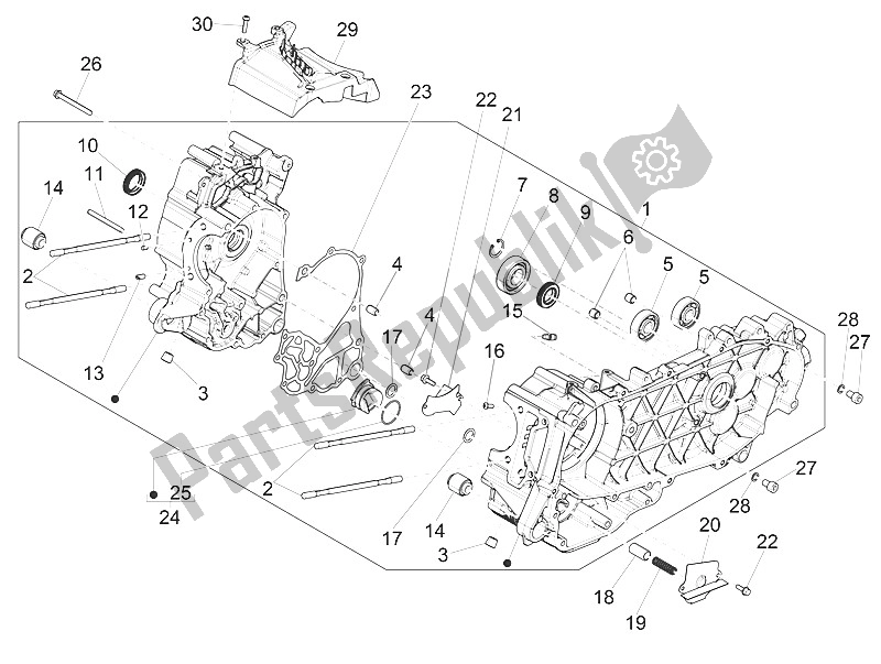 Toutes les pièces pour le Carter du Piaggio Medley 125 4T IE ABS Vietnam 2016