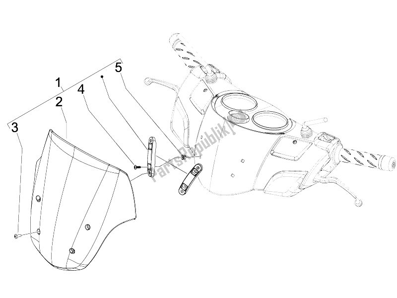 Toutes les pièces pour le Pare-brise - Verre du Piaggio Carnaby 125 4T E3 2007