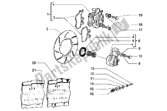 Alle onderdelen voor de Remklauw van de Piaggio Hexagon LXT 180 1998