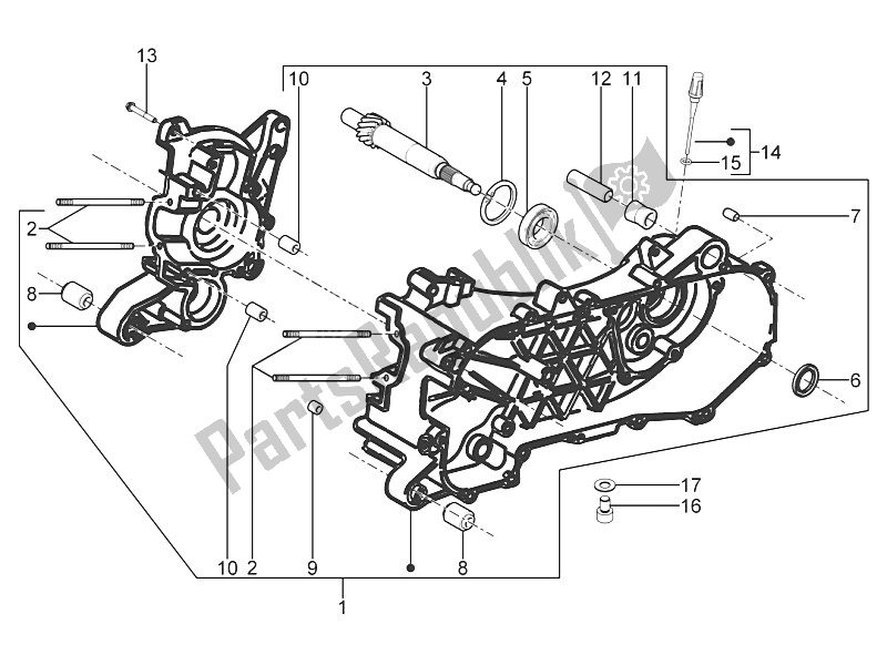 Tutte le parti per il Carter del Piaggio Typhoon 50 2T E2 2011