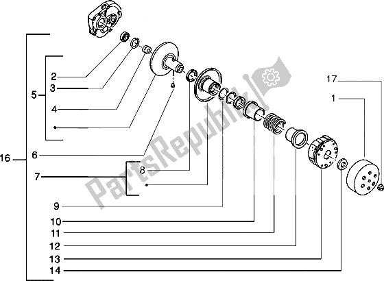 Tutte le parti per il Puleggia Condotta del Piaggio Typhoon 50 XR 2000