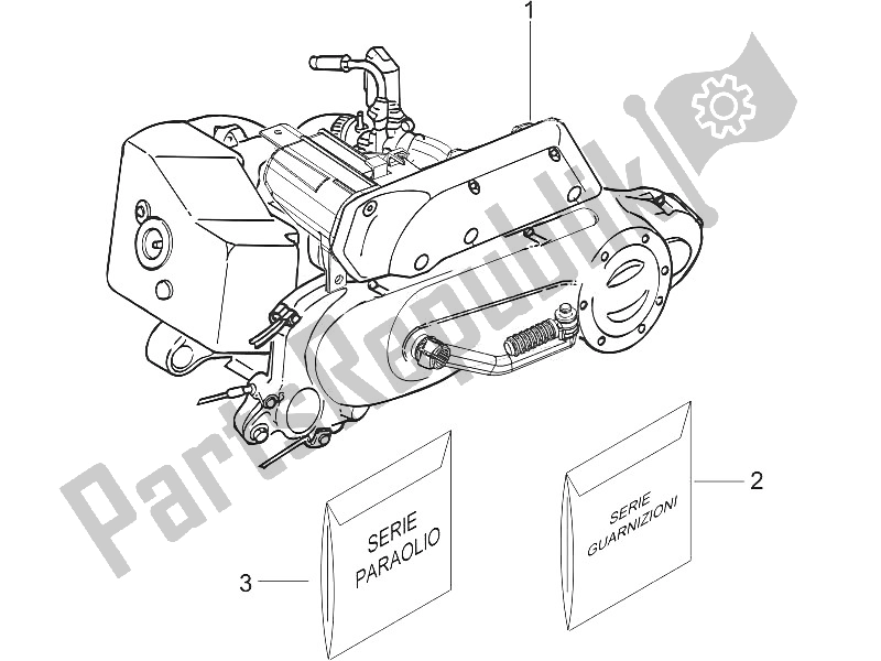 Toutes les pièces pour le Moteur, Assemblage du Piaggio NRG Power DD H2O CH 50 2011