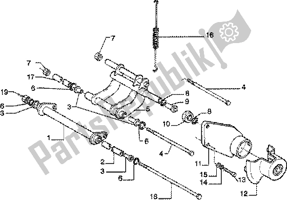 Toutes les pièces pour le Bras Oscillant du Piaggio Skipper 125 4T 2000