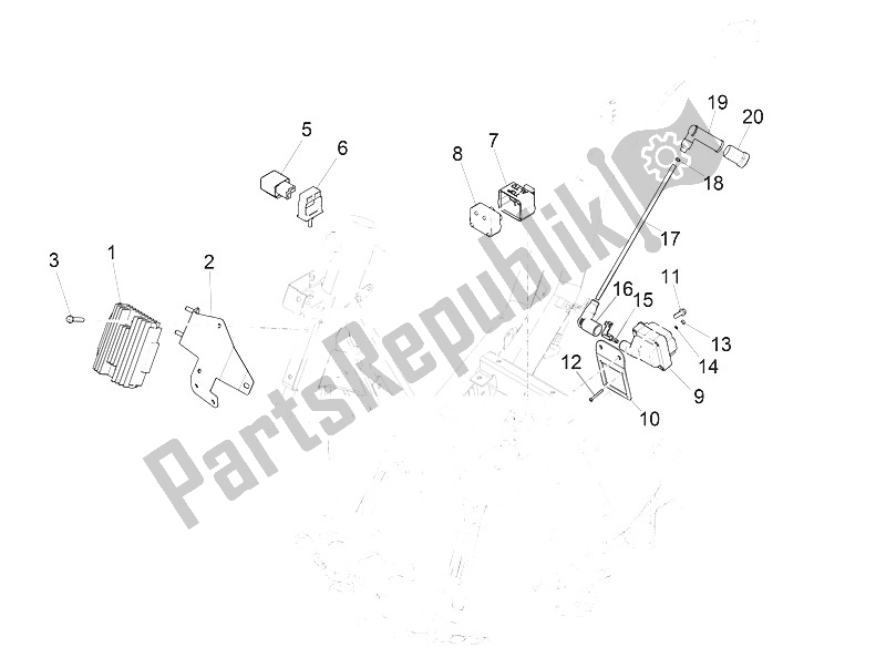 All parts for the Voltage Regulators - Electronic Control Units (ecu) - H. T. Coil of the Piaggio Beverly 300 IE ABS E4 EU 2016