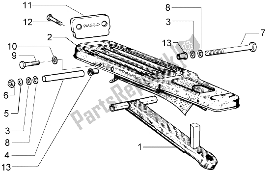 All parts for the Swinging Support of the Piaggio Ciao 50 2002