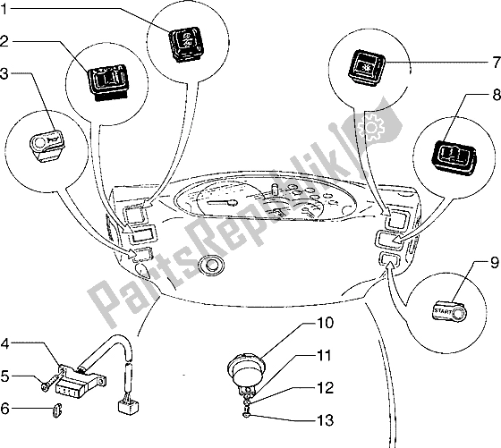 All parts for the Electrical Devices (3) of the Piaggio Hexagon 125 1996