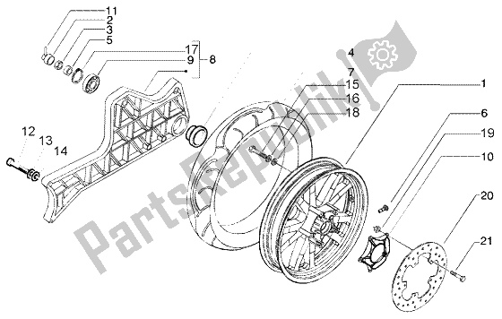 Tutte le parti per il Ruota Posteriore del Piaggio Beverly 125 RST 2004