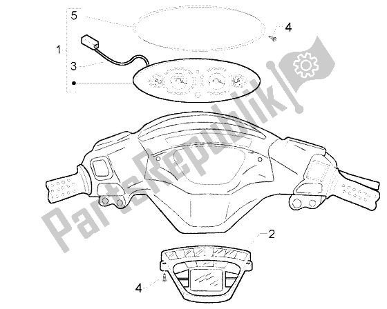 Toutes les pièces pour le Ensemble D'instruments du Piaggio X9 250 Evolution 2000