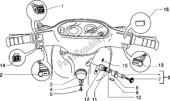 Toutes les pièces pour le Interrupteur du Piaggio NRG MC3 50 2002