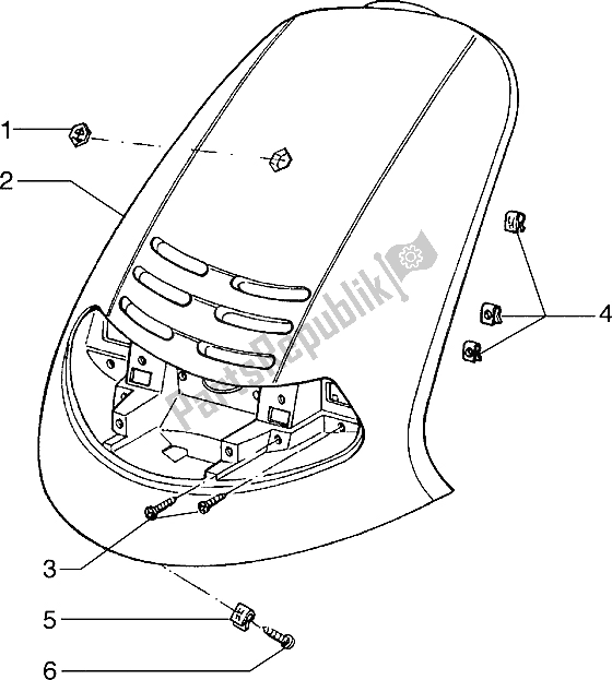 All parts for the Shieldren-mask of the Piaggio Hexagon 125 1996