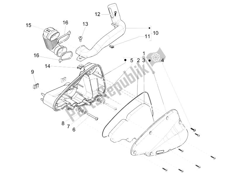 Toutes les pièces pour le Filtre à Air du Piaggio Liberty 125 4T PTT E3 E 2007