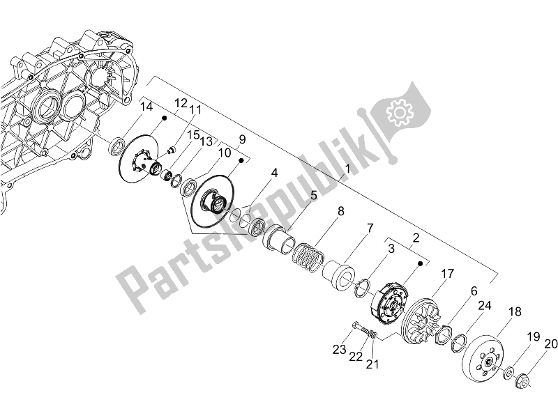 Toutes les pièces pour le Poulie Menée du Piaggio X8 150 Street Euro 2 2006