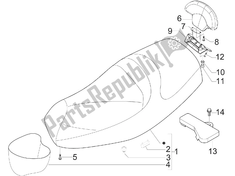 All parts for the Saddle/seats of the Piaggio MP3 300 IE Touring 2011