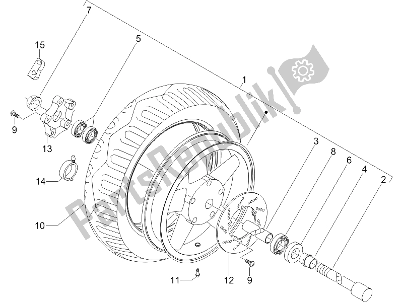 Toutes les pièces pour le Roue Avant du Piaggio X8 250 IE 2005