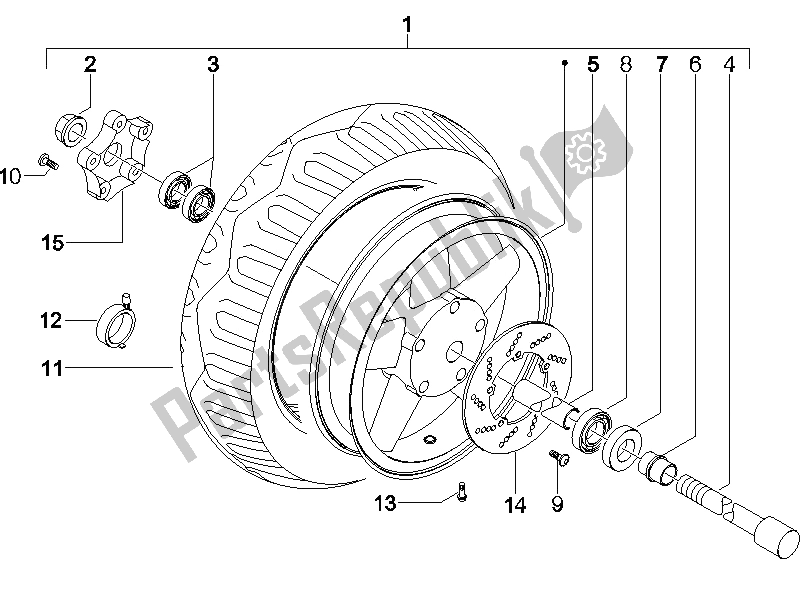 Tutte le parti per il Ruota Anteriore del Piaggio X8 125 Potenziato 2005