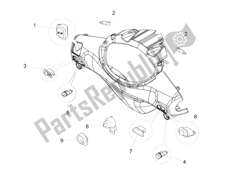 All parts for the Selectors - Switches - Buttons of the Piaggio FLY 150 4T 3V IE Australia 2015