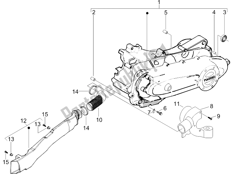 Tutte le parti per il Coperchio Del Carter - Raffreddamento Del Carter del Piaggio Liberty 50 4T Sport 2006