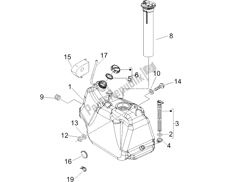 Toutes les pièces pour le Réservoir D'essence du Piaggio X9 125 Evolution Powered 2005