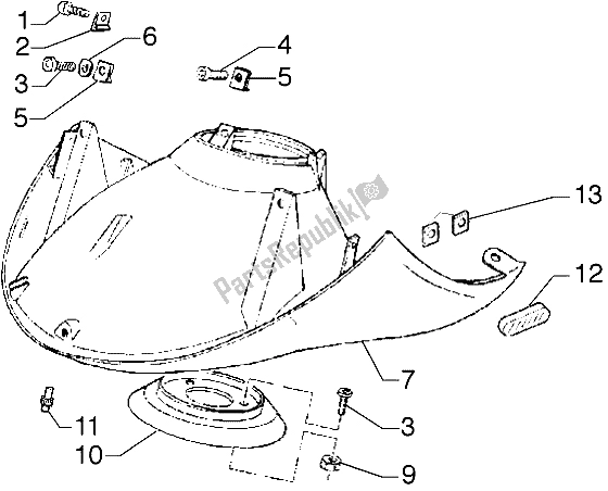 Toutes les pièces pour le Garde-boue Avant du Piaggio Hexagon GTX 125 1999