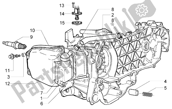 All parts for the By-pass Valve-chain Tightener-oil Drain Valve of the Piaggio X9 125 Evolution 2006