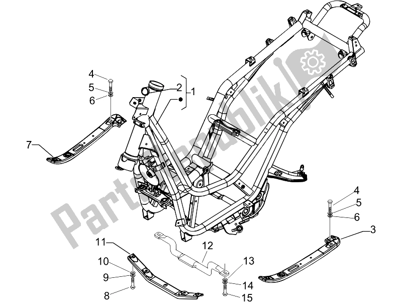 All parts for the Frame/bodywork of the Piaggio Beverly 125 Sport E3 2007