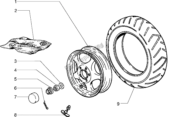 Tutte le parti per il Ruota Posteriore del Piaggio Sfera RST 80 1994